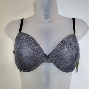 Izod Black White Grey Pepper T Shirt Bra Adjustable Lace Accented 34C